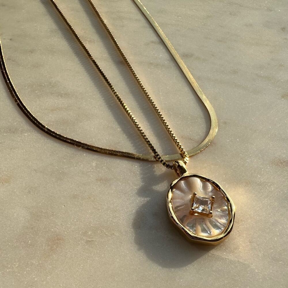 Titanium Steel Shell Geometric Vintage Necklace set - Picture 4 of 7